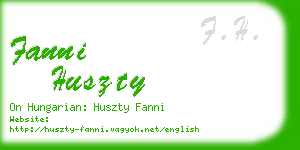 fanni huszty business card